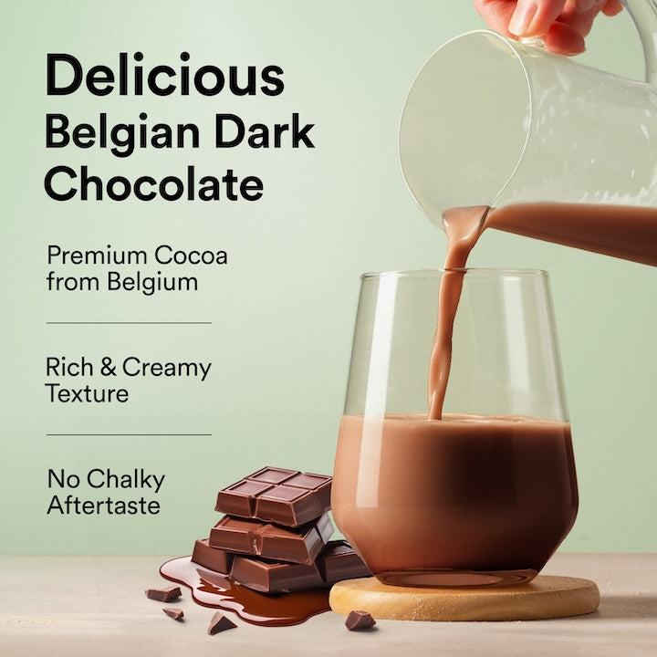 delicious Vegan protein belgian dark chocolate